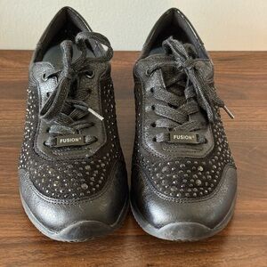 Ara Fusion4 Dynergy Low Top Lace Up Womens Sneakers Black  Rhinestones US 6